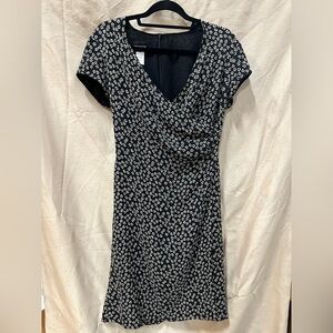 Jones New York Black and White Sheath Midi Dress